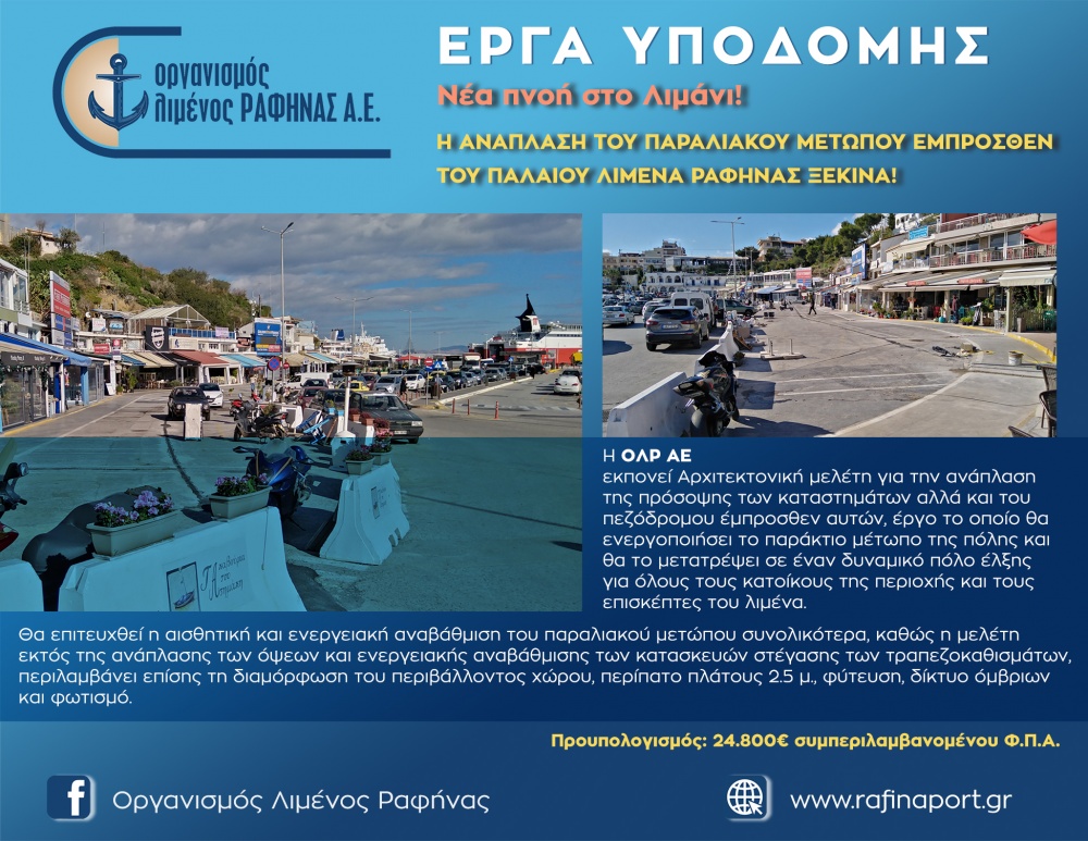 Ο.Λ.Ρ. Α.Ε.: Έργα Υποδομής στο Λιμάνι της Ραφήνας
